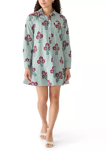 Petite Long Sleeve Flounce Hem Shirt Dress | Belk