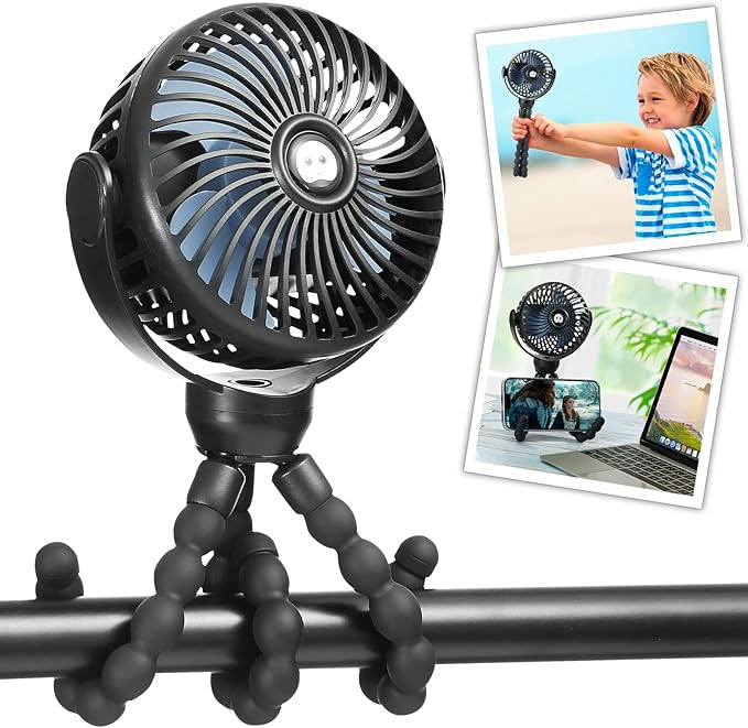 snawowo Mini Portable Baby stroller Fan, Battery Operated Personal Small Handheld Fan, 360° Rota... | Amazon (US)