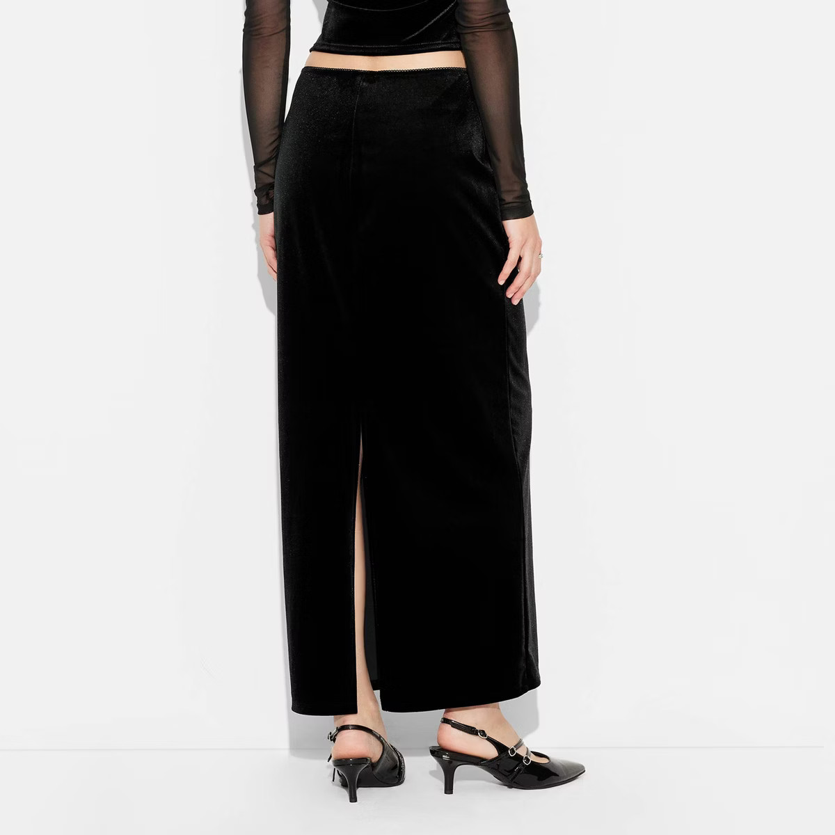 Women's Velour Maxi Skirt - Wild Fable™ Black | Target