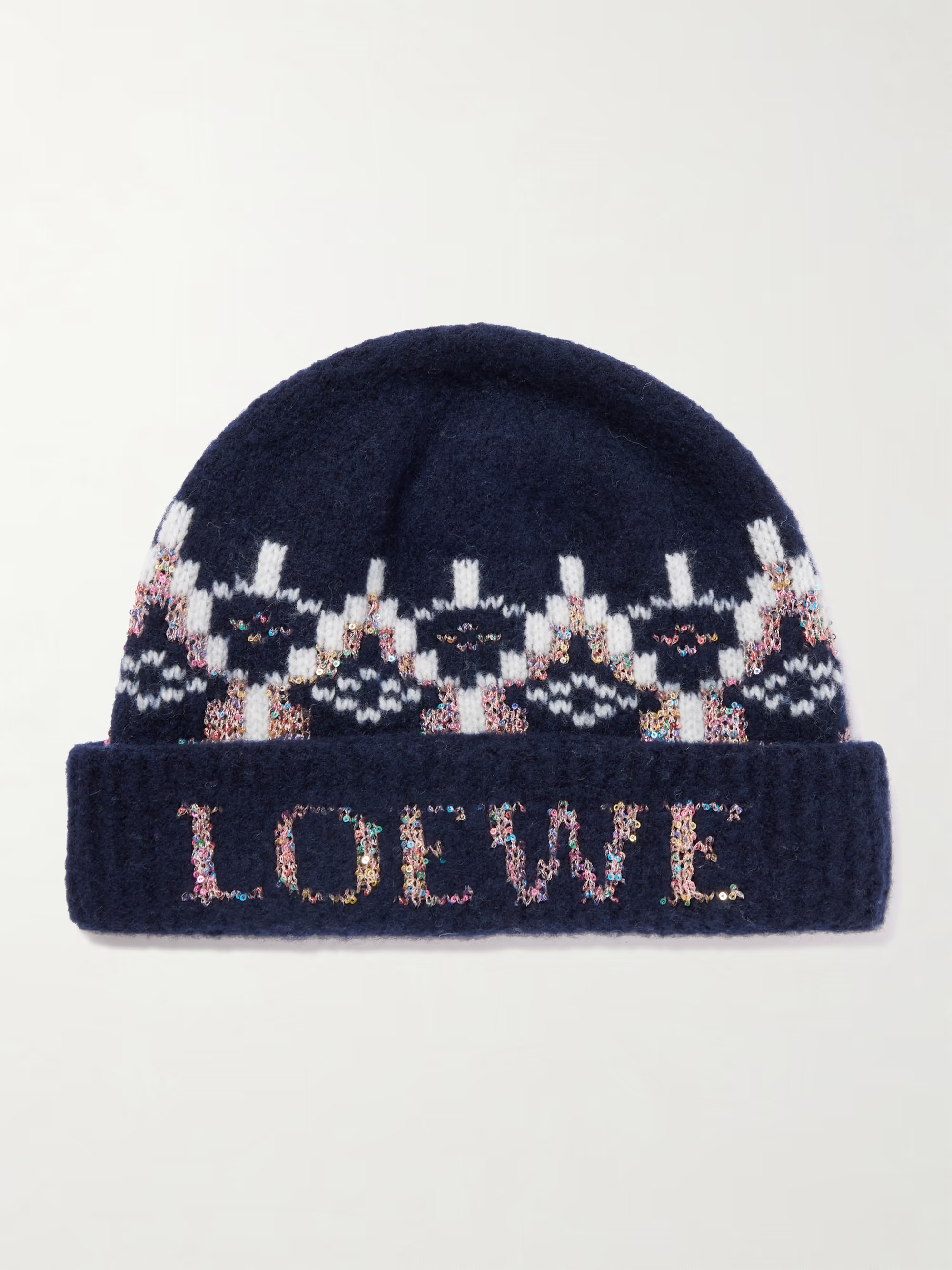 Sequin-embellished Fair Isle wool-blend beanie | NET-A-PORTER (US)