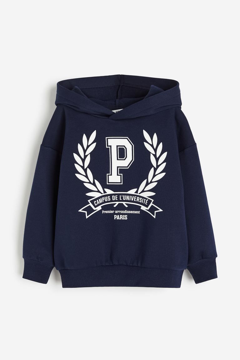 Printed Hoodie - Dark blue/Paris - Kids | H&M US | H&M (US + CA)