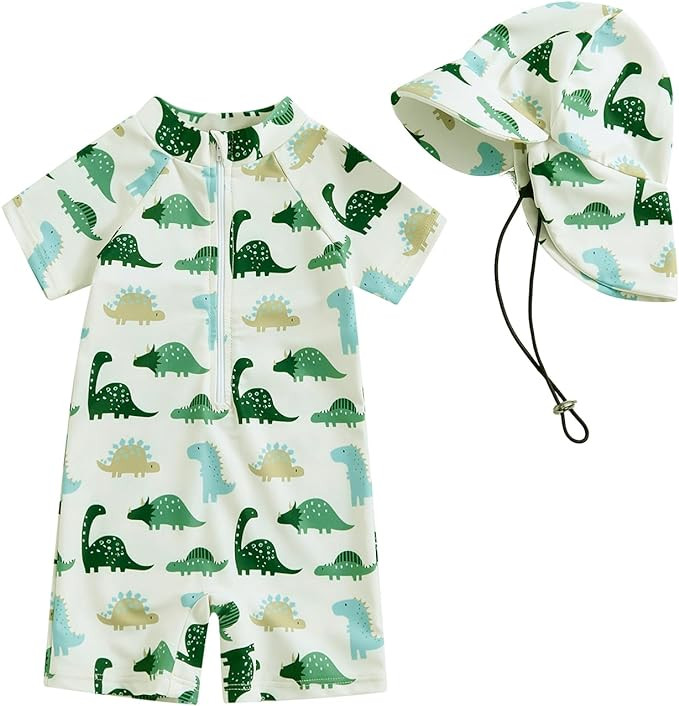 Newbgclo Infant Baby Boy Girl One Piece Swimsuit Long/Short Sleeve Zipper Bathing Suit Toddler Ra... | Amazon (US)