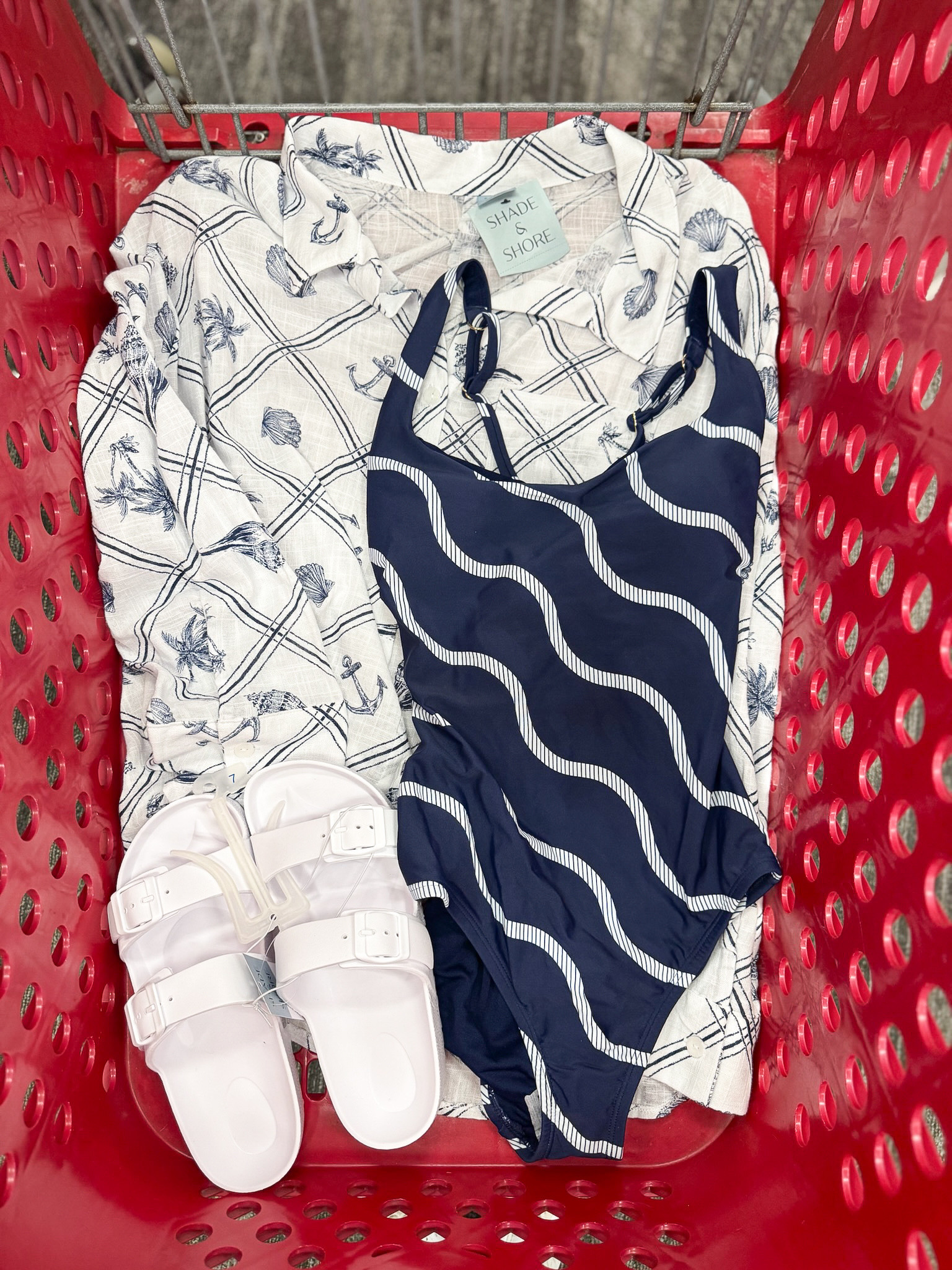 Target swim look, perfect for a Cruise! Love these sandals for the beach/pool.