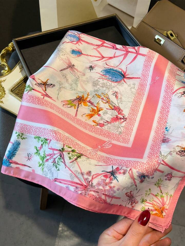 1pc Women's Elegant/Vintage Fashion Printed Thin Style Faux Silk Scarf/Satin Square Scarf, Bandana,Women's Neck Scarf,Shawl,Light And Thin Comfortable Women's Wrap Hijab,Abaya,Women's Headwear,For Daily Wear And Outing In Spring,Summer,And Autumn,As Well As Mother's Day, Women's Day Gift Ideal Choice | SHEIN