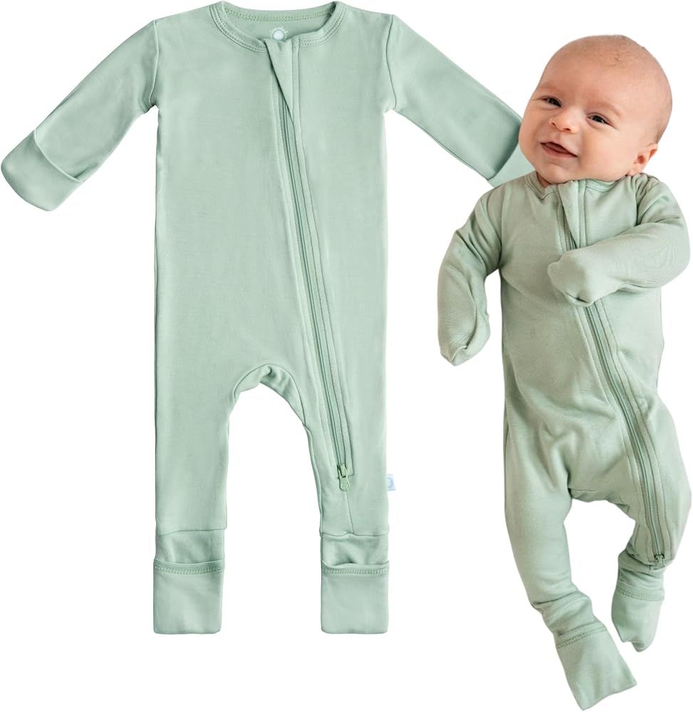 DREAMLAND BABY Bamboo Baby Pajamas (0-24 months). Ultra Soft Viscose Sleepers with 2-Way Zipper, ... | Amazon (US)