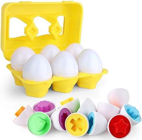 Amazon.com: Matching Eggs - Toddler Toys - Color Shapes Matching Egg Set - Educational Color, Sha... | Amazon (US)