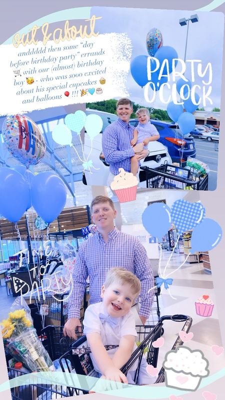 anddddd then some “day before birthday party” errands 🛒 with our (almost) birthday boy 🥳 - who was sooo excited about his special cupcakes 🧁 and balloons 🎈!!! 🎉🩵🎂