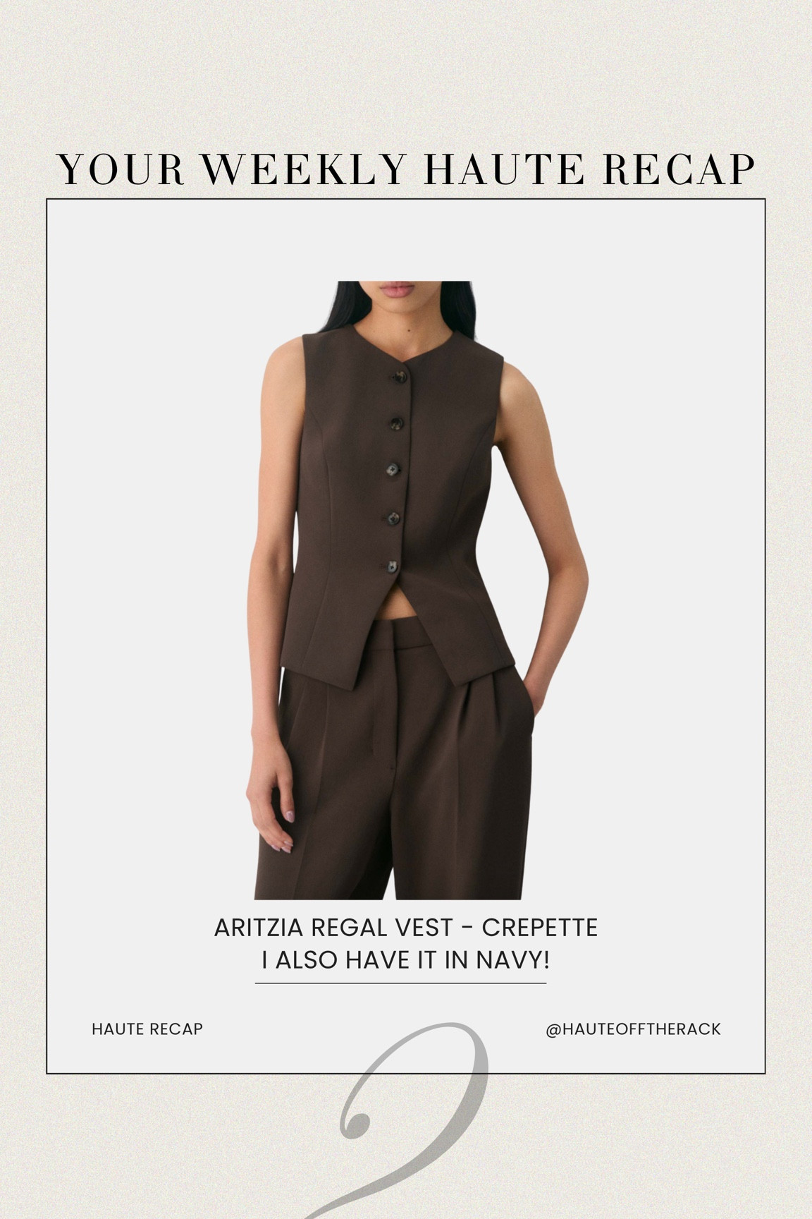 Love this vest from @Aritzia bc it’s wrinkle resistant! They’re so versatile and chic! 

#workwear #vest #businesscasual #chocolatebrown #ariztia

#LTKWorkwear #LTKSeasonal