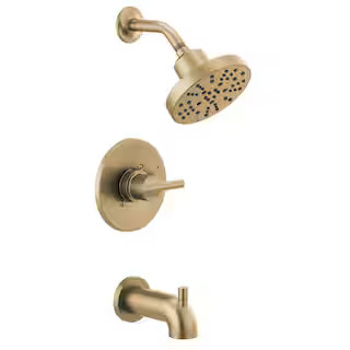Delta Nicoli Gold Single-Handle 5-Spray Tub and Shower Faucet with H2OKinetic Technology in Champ... | The Home Depot