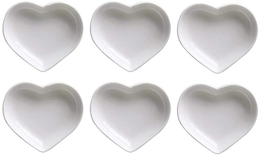 Heart-Shaped Multipurpose Ceramic Sauce Dish Seasoning Dishes Sushi Dipping Bowl Appetizer Plates... | Amazon (US)