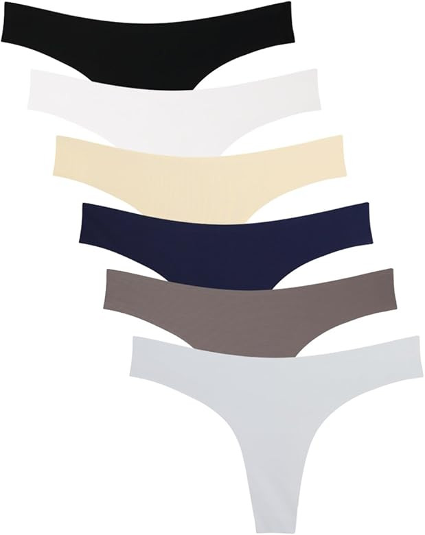 Wealurre Women's Microfiber Low Rise No Show Thong Pantie | Amazon (US)