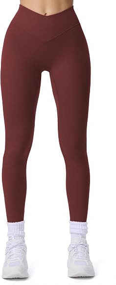 Aoxjox Workout Leggings for Women Tummy Control Athletic Gym Running Vanity V Waist Hidden Scrunc... | Amazon (US)