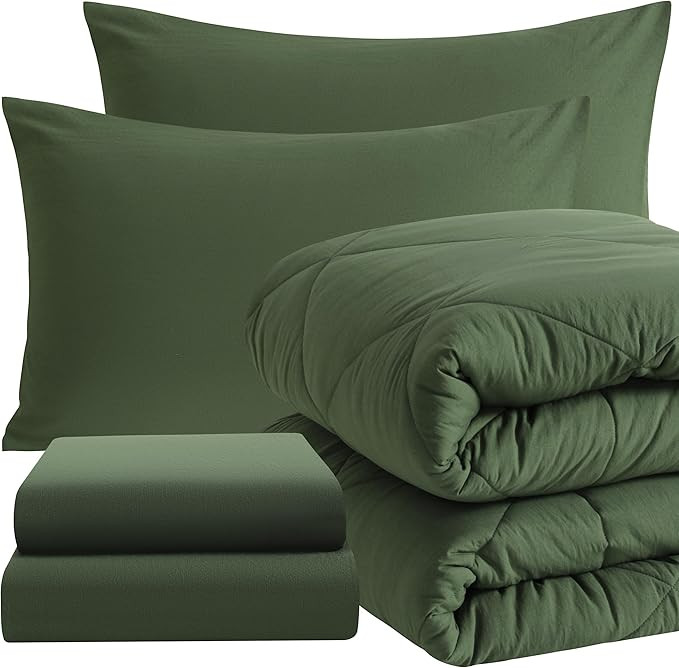 NTBAY Twin Comforter Set with Sheets, 5 Pieces Soft and Breathable Twin Bedding Set, Twin Bed in ... | Amazon (US)