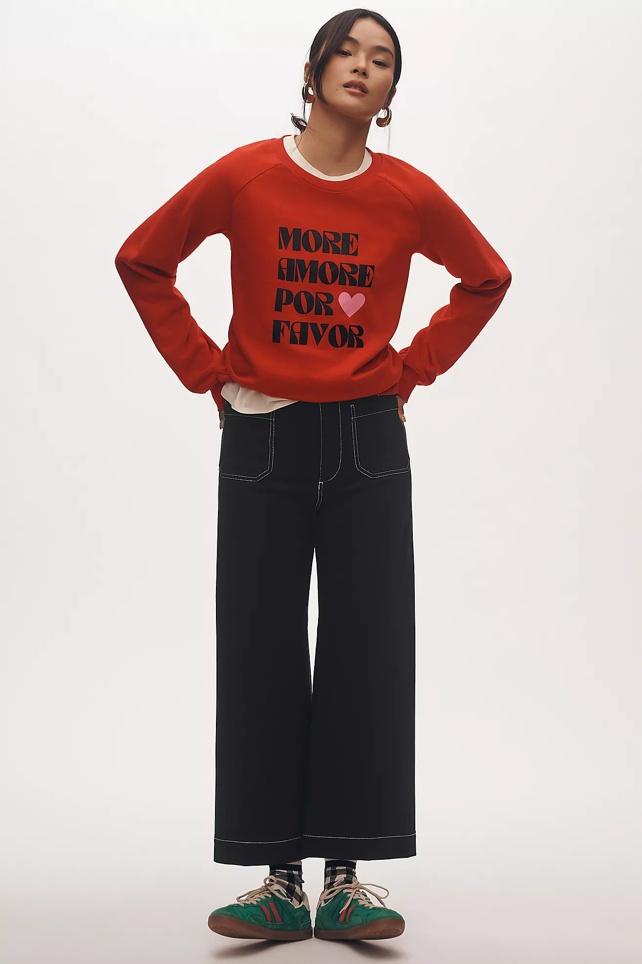 The Colette Cropped Wide-Leg Pants by Maeve: Ponte Contrast Edition | Anthropologie (US)