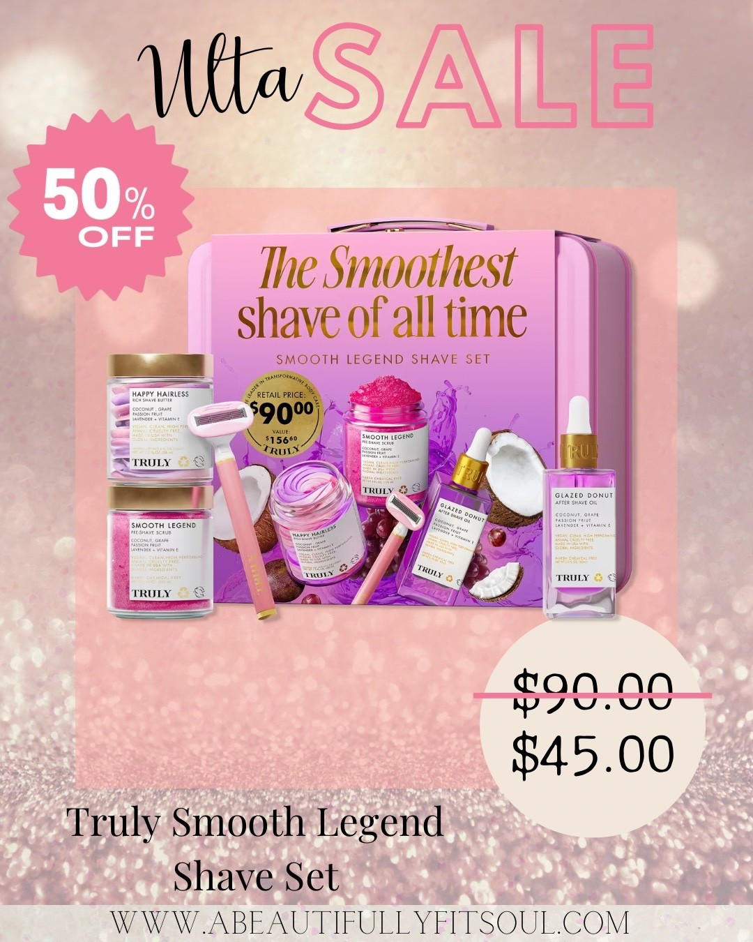 Ulta 21 Days of Beauty Sale! 50% off daily deals. Truly shave set. Self care, selfcare, non toxic shaving. 

#LTKSaleAlert #LTKBeauty