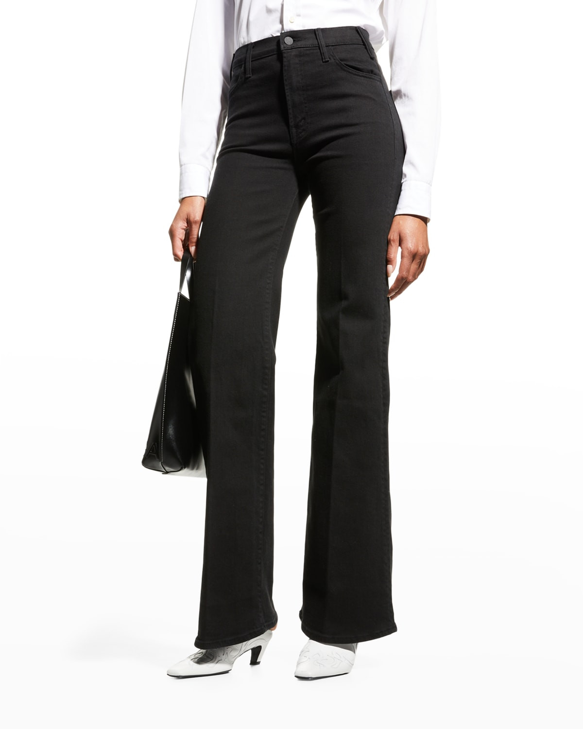 The Hustler Roller Heel Wide-Leg Jeans | Neiman Marcus