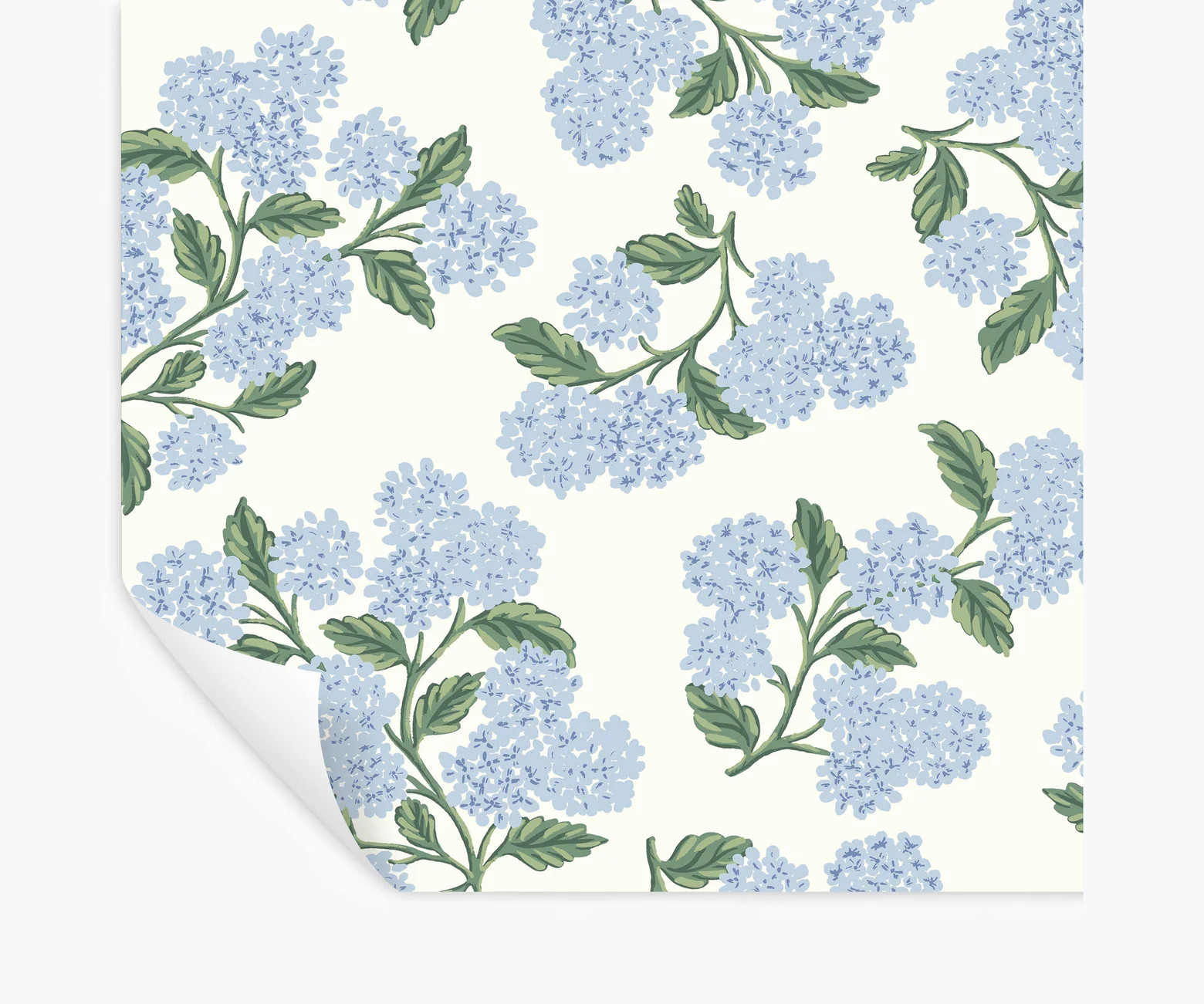 Hydrangea Peel & Stick Wallpaper - Blue & White | Rifle Paper Co.