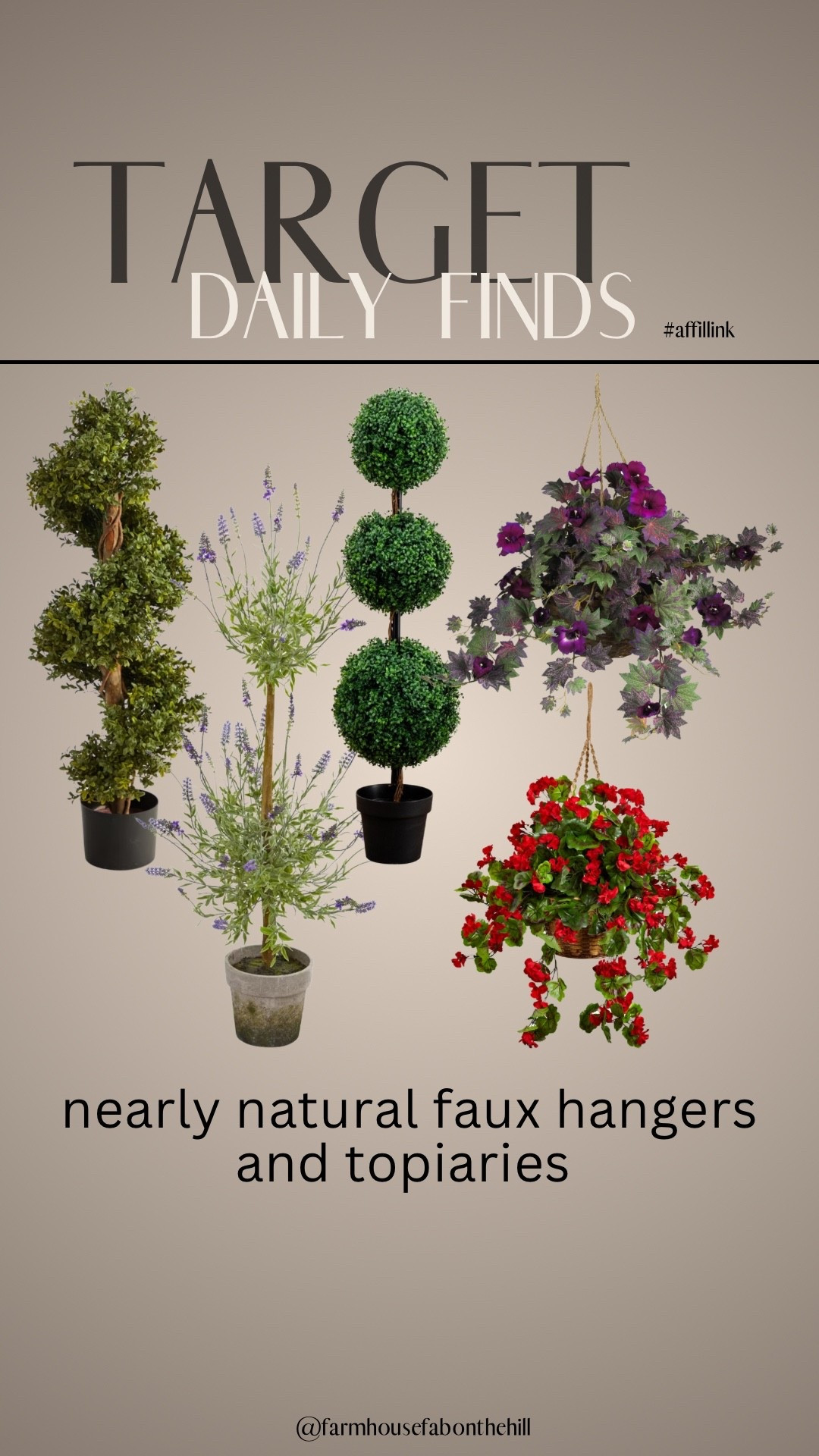 Sale!! Faux Topiaries and Hangers that look sooo realistic, create the perfect outdoor space without the hassle of watering 

#LTKSeasonal #LTKHome #LTKSaleAlert