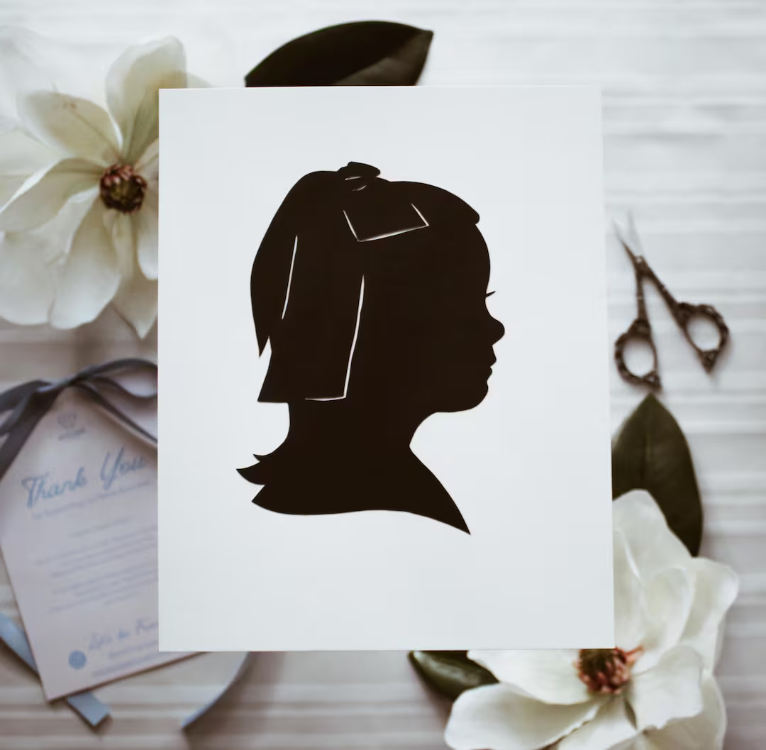 Custom Hand-cut Silhouette Heirloom Portrait - Etsy | Etsy (US)