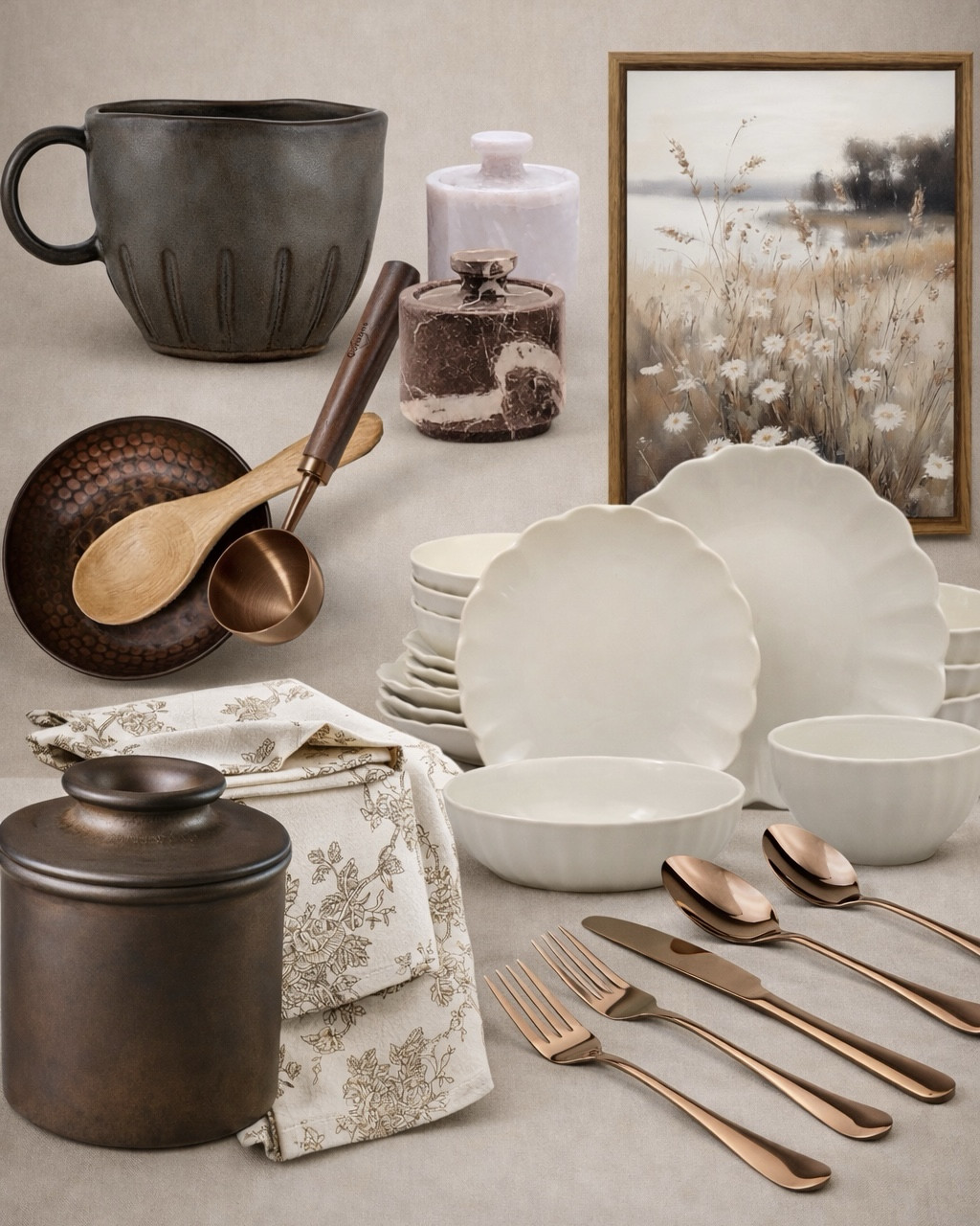 Amazon Kitchen & Dining Finds You’ll Use Every Day

These are the kind of pieces that instantly elevate your kitchen without trying too hard 🤎 From the warm wood tones to the soft scalloped dishes and copper accents… everything feels cozy, collected, and timeless. I love mixing these textures together for that layered, lived-in look that still feels polished.

Perfect for everyday use but pretty enough to leave out on display ✨

#kitchenfinds #dinnerware #kitchenessentials #amazonhome #flatware #coffeemug #kitchendecor #tablesetting #hostessfinds #amazonfavorites

#LTKSaleAlert #LTKHome