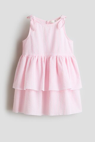 H & M - Tiered Seersucker Dress - Pink | H&M (US + CA)