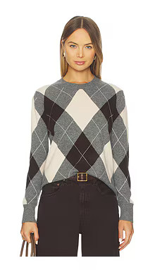 Enza Costa Knit Cashmere Sweater in Argyle from Revolve.com | Revolve Clothing (Global)