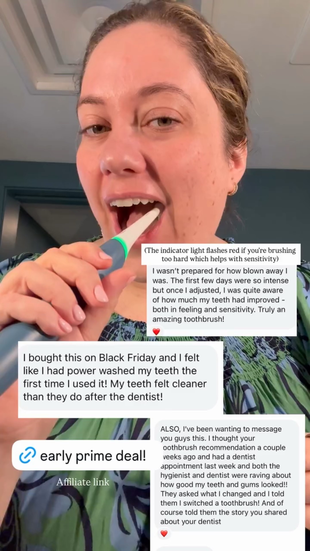 (The indicator light flashes red if you're brushing too hard which helps with sensitivity) Affiliate link

#LTKHome #LTKBeauty #LTKSaleAlert