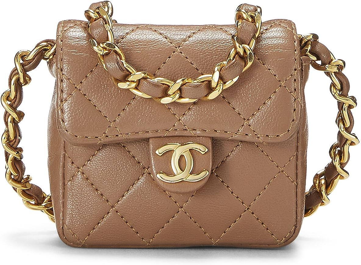 Amazon.com: Chanel, Pre-Loved Beige Quilted Lambskin Half Flap Micro, Beige : Luxury Stores | Amazon (US)