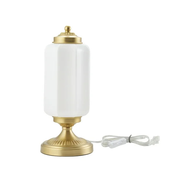 My Texas House 15" Brass Glass Shade Table Lamp - Walmart.com | Walmart (US)