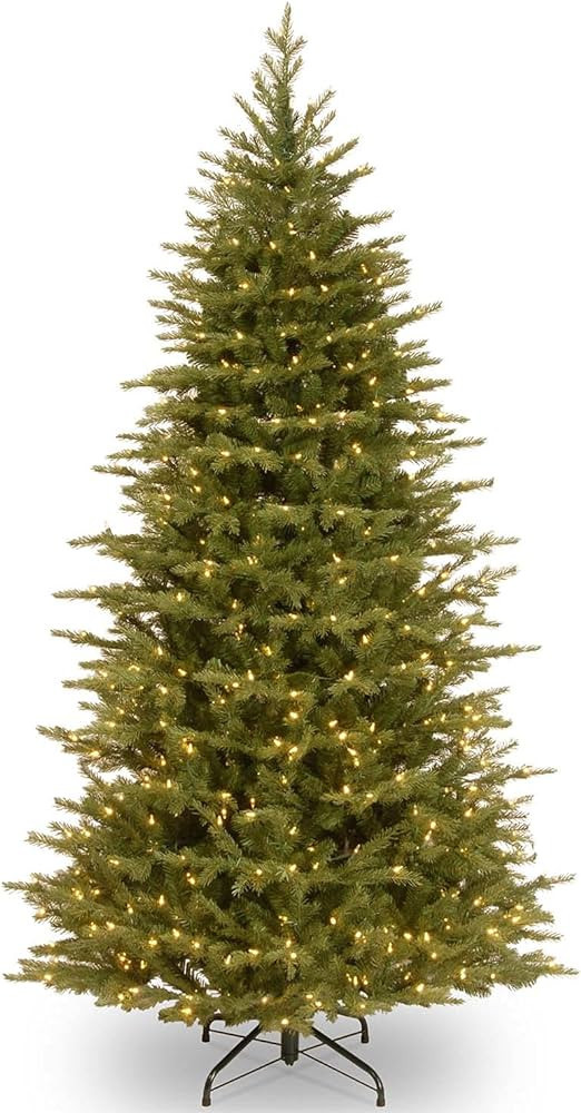 National Tree Company Pre-Lit 'Feel Real' Artificial Slim Christmas Tree, Green, Nordic Spruce, D... | Amazon (US)