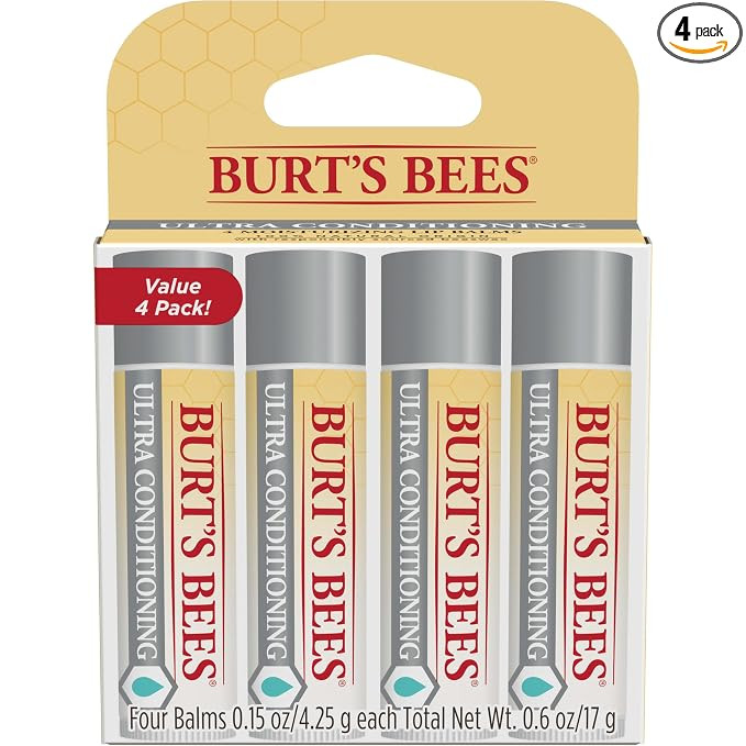 Burt's Bees Lip Balm, Moisturizing Lip Care, 100 Percent Natural Origin, Ultra Conditioning with ... | Amazon (US)