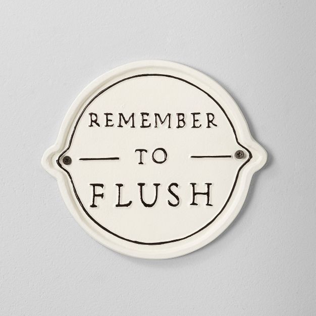 &#39;Remember To Flush&#39; Wall Sign White/Black - Hearth &#38; Hand&#8482; with Magnolia | Target