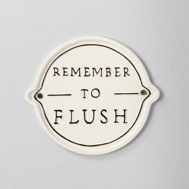 'Remember To Flush' Wall Sign White/Black - Hearth & Hand™ with Magnolia | Target