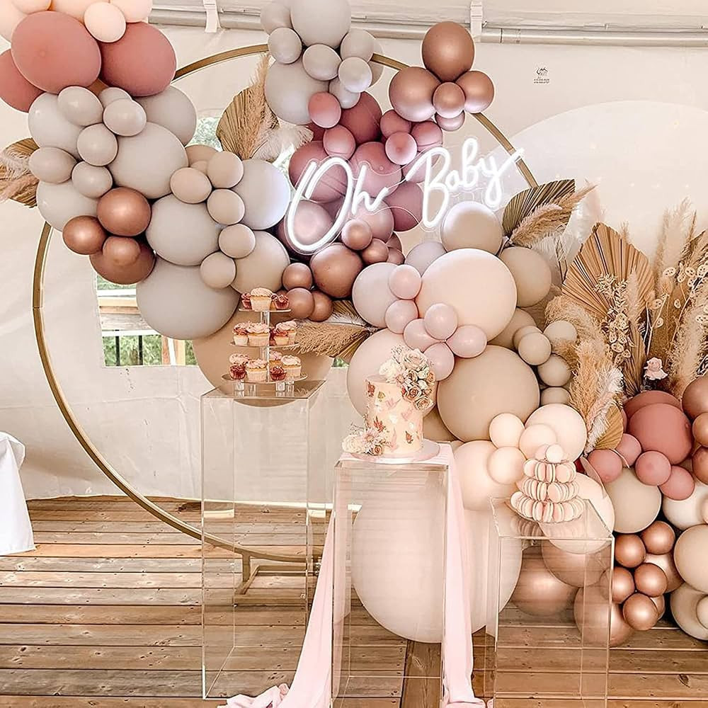 Blush Nude Balloon Garland Kit, Dusty Pink and Apricot Balloons Arch Kit, Rose Gold Metallic Double  | Amazon (CA)