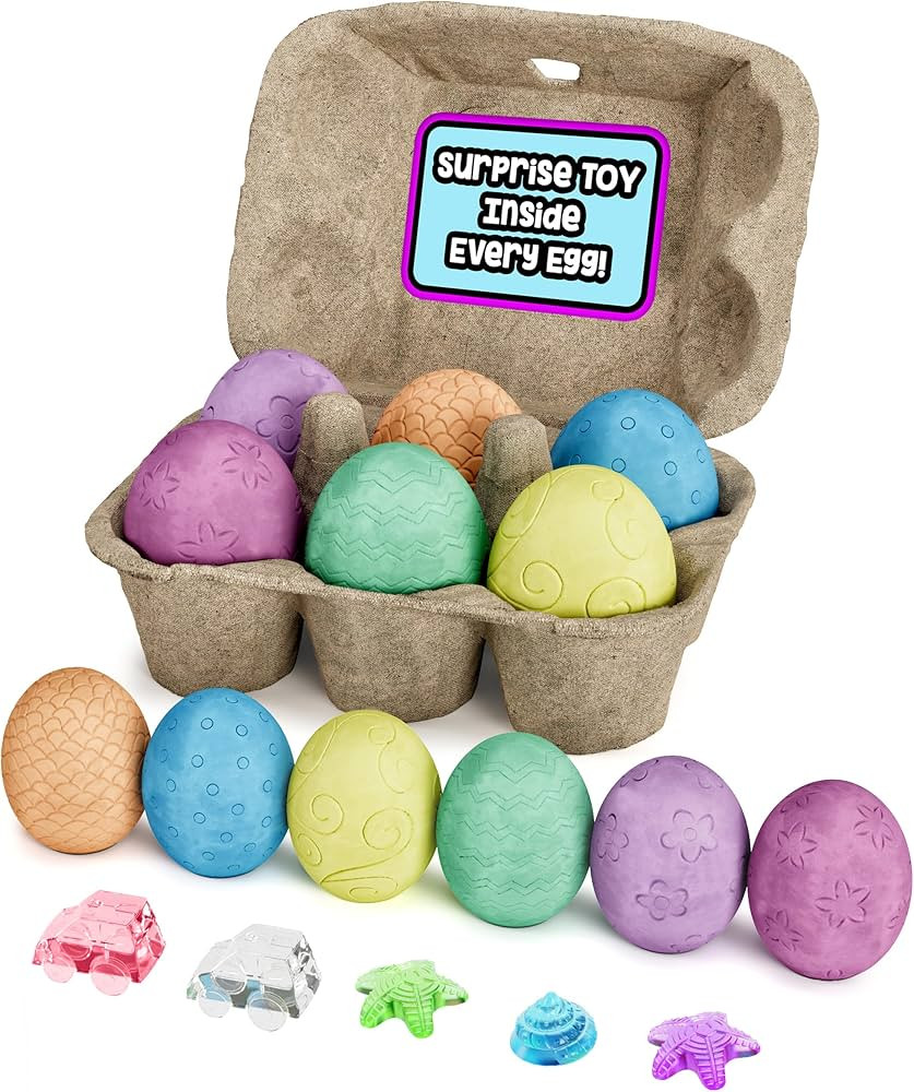 Loddie Doddie 6ct Surprise Inside Sidewalk Chalk Eggs – Washable Outdoor Activity for Kids, Fla... | Amazon (US)