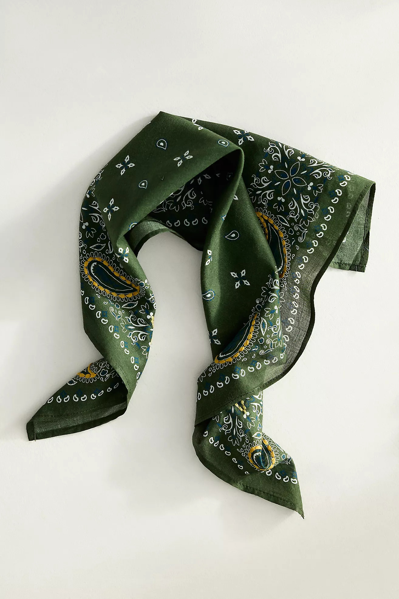 Embroidered Paisley Cotton Bandana | Anthropologie (US)