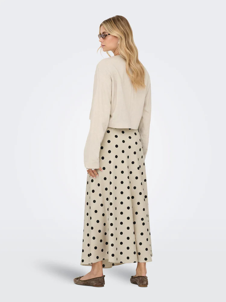 JDY Cream/Brown Polka Dot Satin Maxi Skirt | Next EU