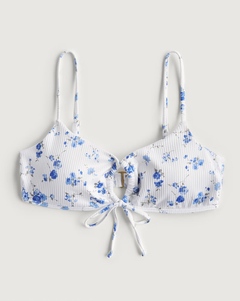 Women's Ribbed Cinch-Front Scoop Bikini Top | Women's Swimwear | HollisterCo.com | Hollister (US)