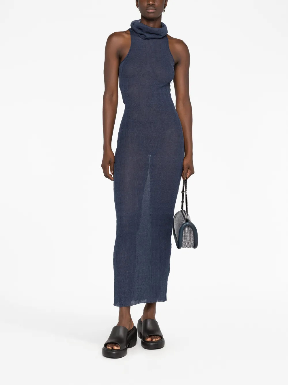 high-neck sleeveless knitted dress | Farfetch Global