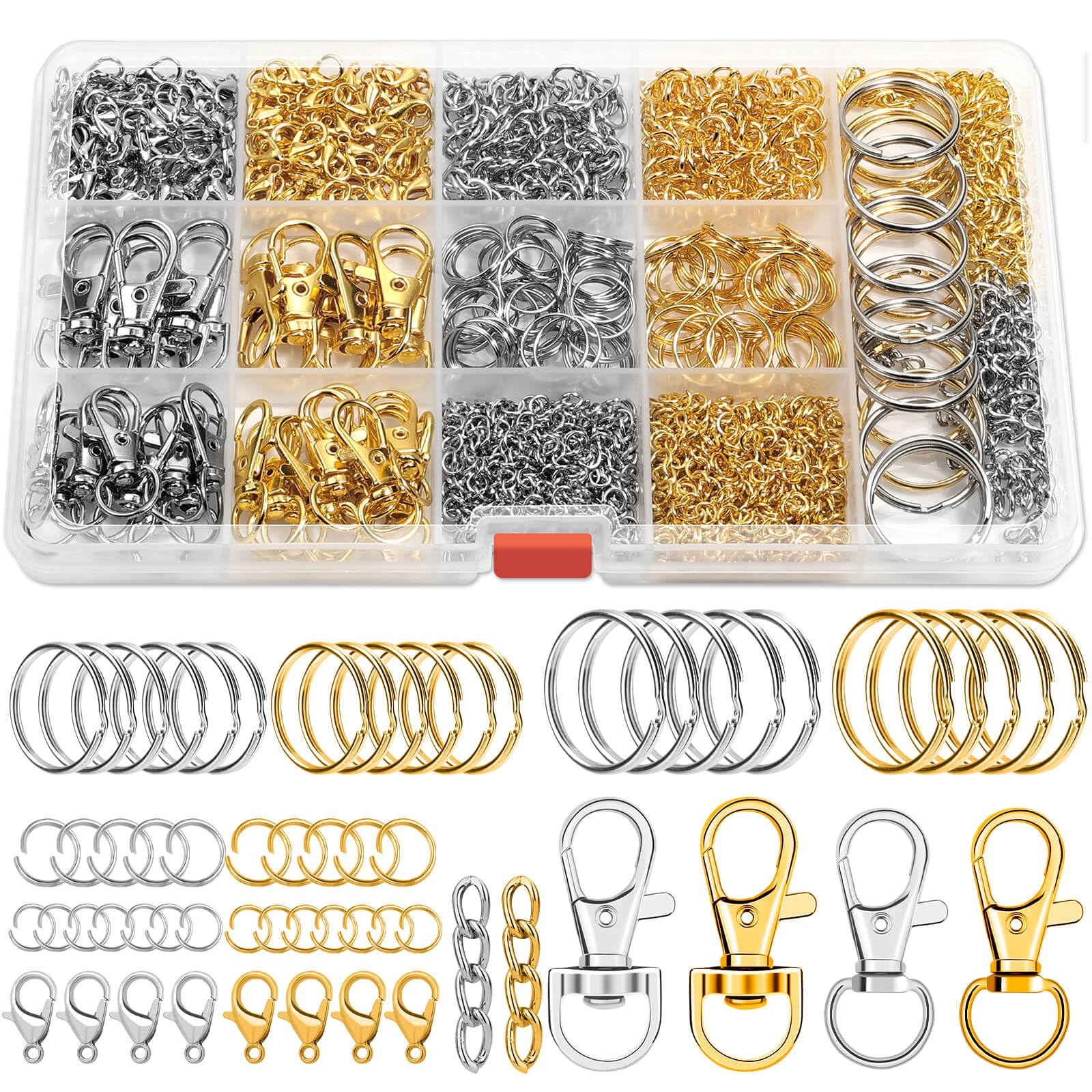 PAXCOO 990PCS Keychain Making Kit, Keychain Craft Supplies Including Key Chain Hooks, Lobster Cla... | Amazon (US)