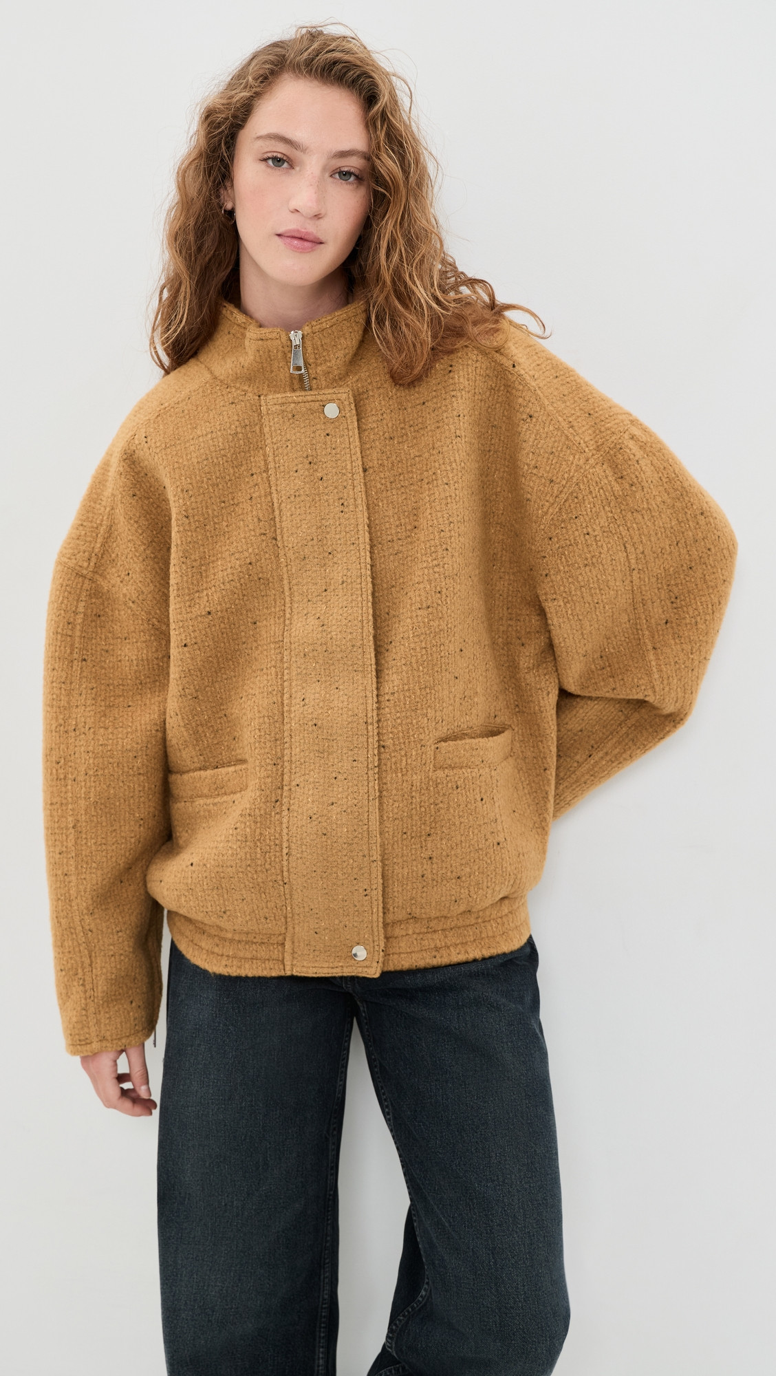 VRG GRL Lennon Bomber Jacket Tan S | Shopbop