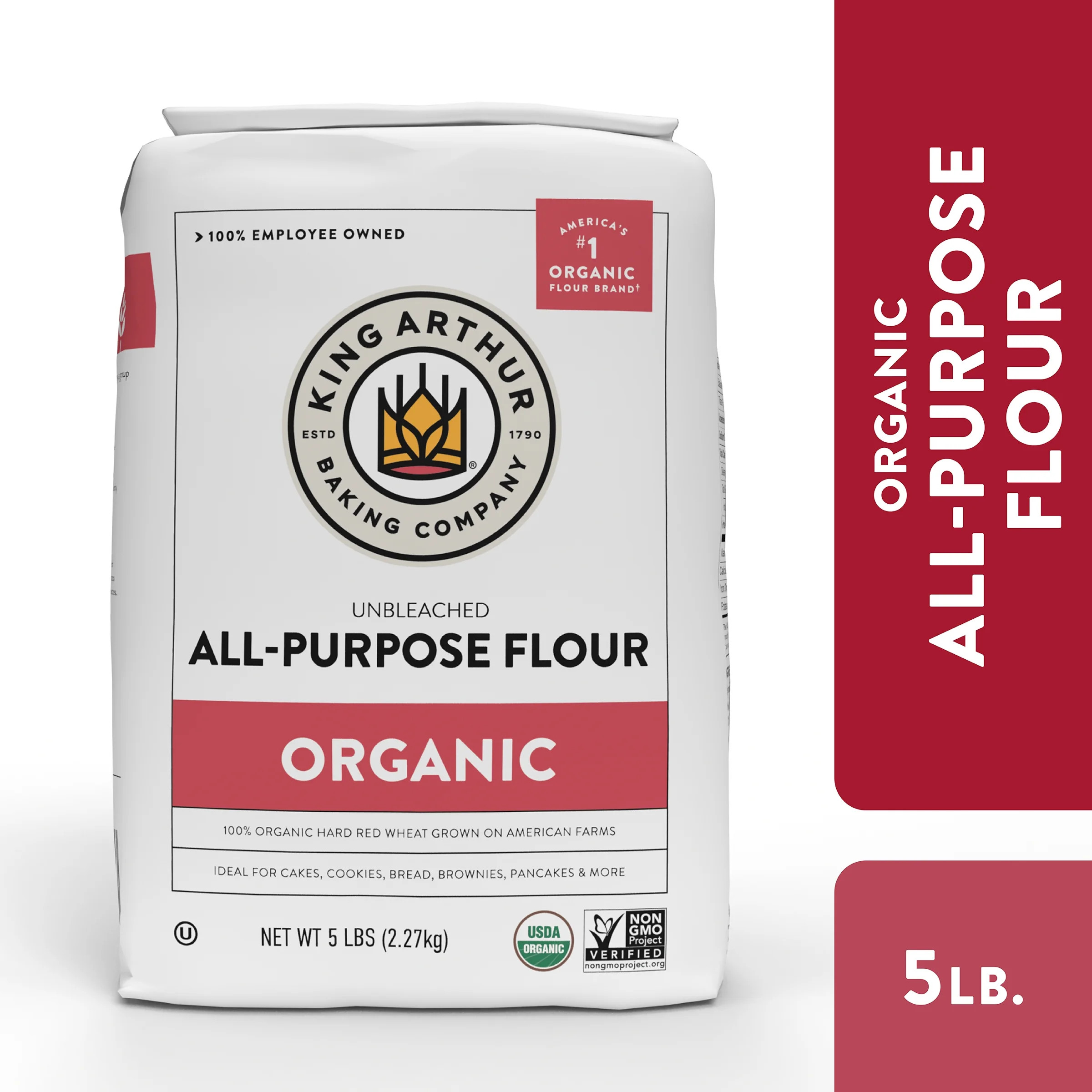 King Arthur Baking Company USDA Organic, Non-GMO Project Verified Unbleached All-Purpose Flour, 5... | Walmart (US)