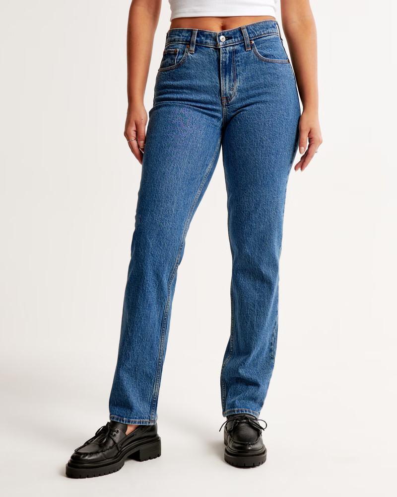 Curve Love Mid Rise 90s Straight Jean | Abercrombie & Fitch (US)