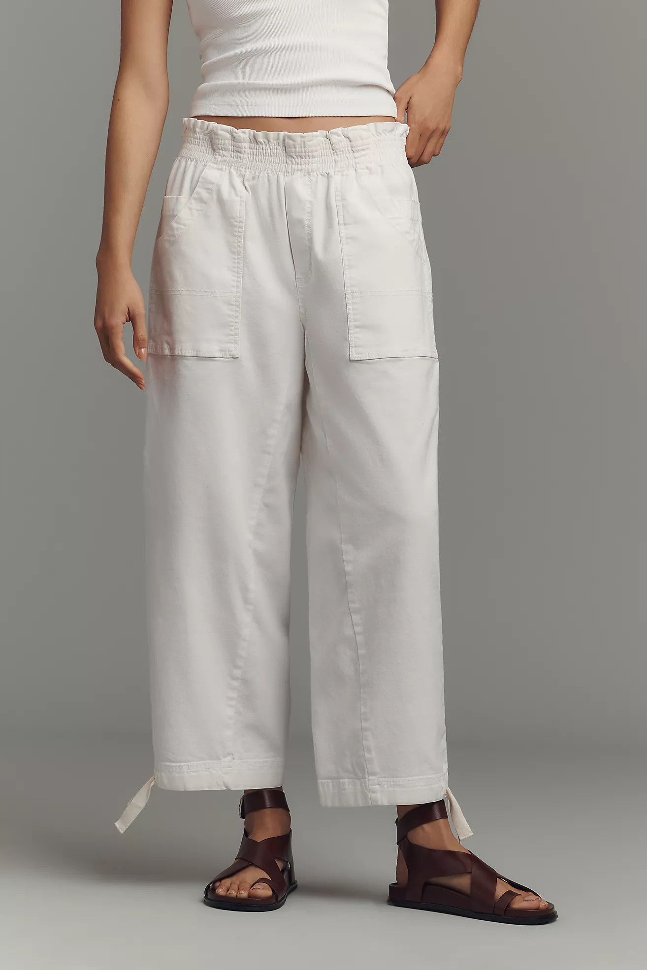 Pilcro Crop Wide-Leg Workwear Pants | Anthropologie (US)