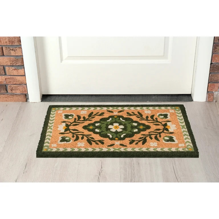 Home D\u00e9cor Collection Green Persian Outdoor Doormat, 18"x30" | Walmart (US)