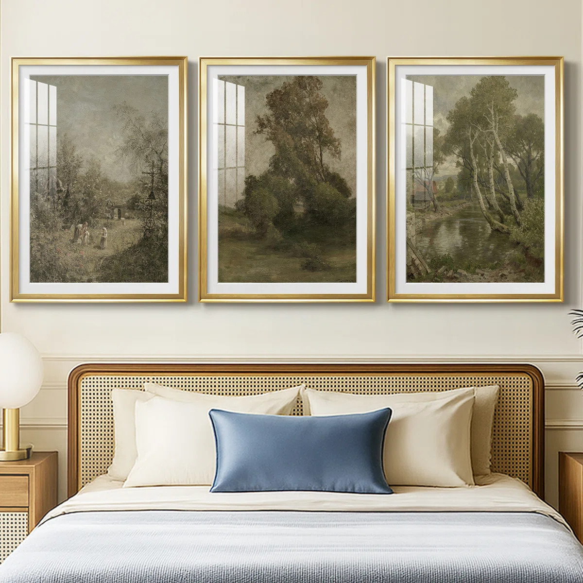Vintage Landscape CLXXIII -Custom Framed Premium Print W Matt - 3 Pieces | Wayfair North America