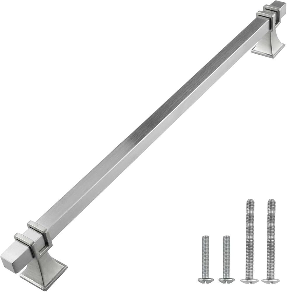 Modket Euro Bar Cabinet Handle 304 Stainless Steel — 12" Overall Length, 10-1/8" (256mm) Hole C... | Amazon (US)