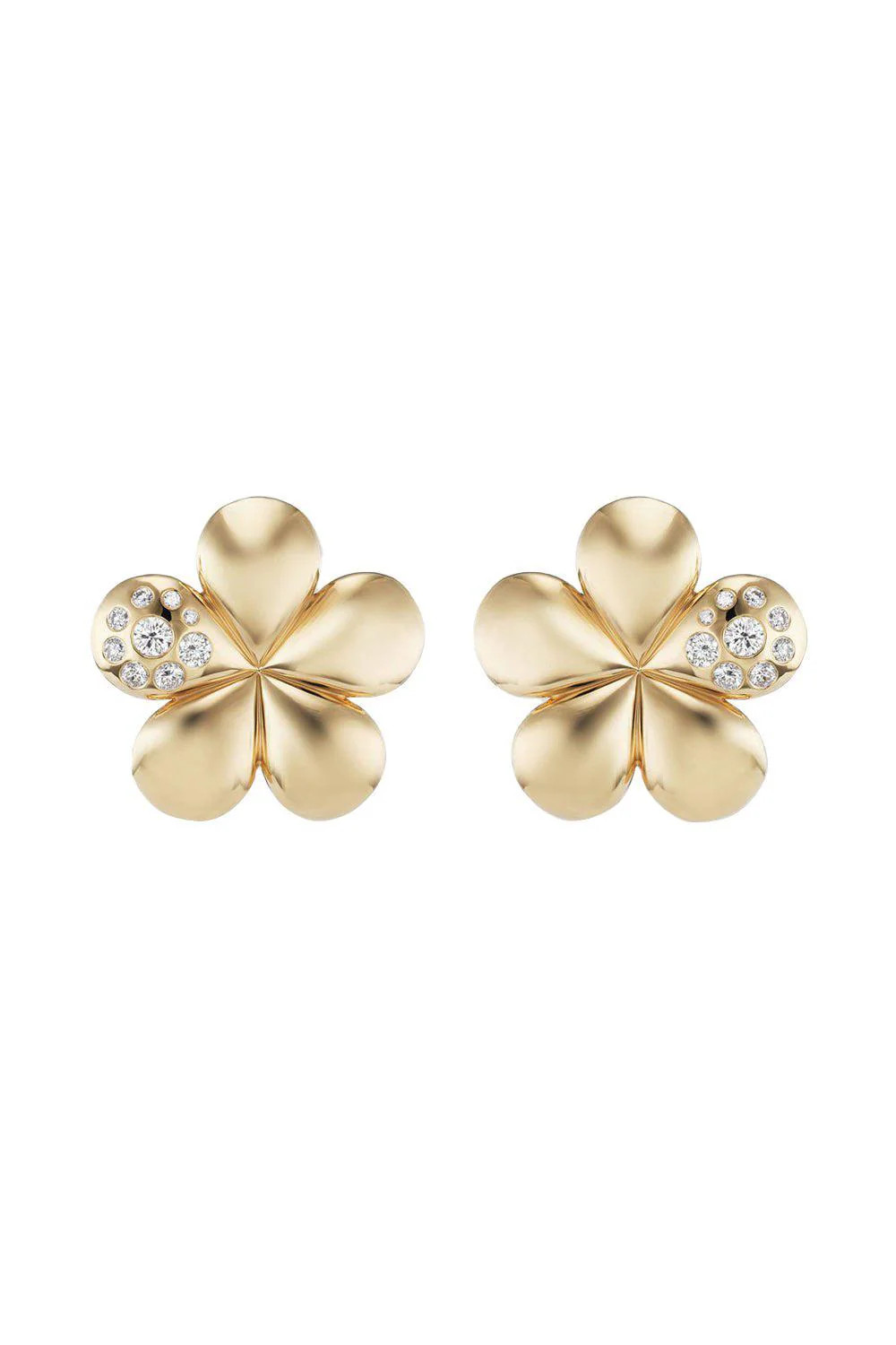 Single Diamond Petal Medium Flower Earrings | BRENT NEALE | Marissa Collections