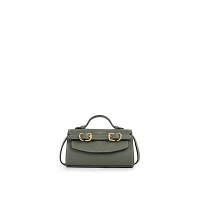 Town & Country - Mini Clutch Bag - Evergreen Leather | Fairfax & Favor (UK)
