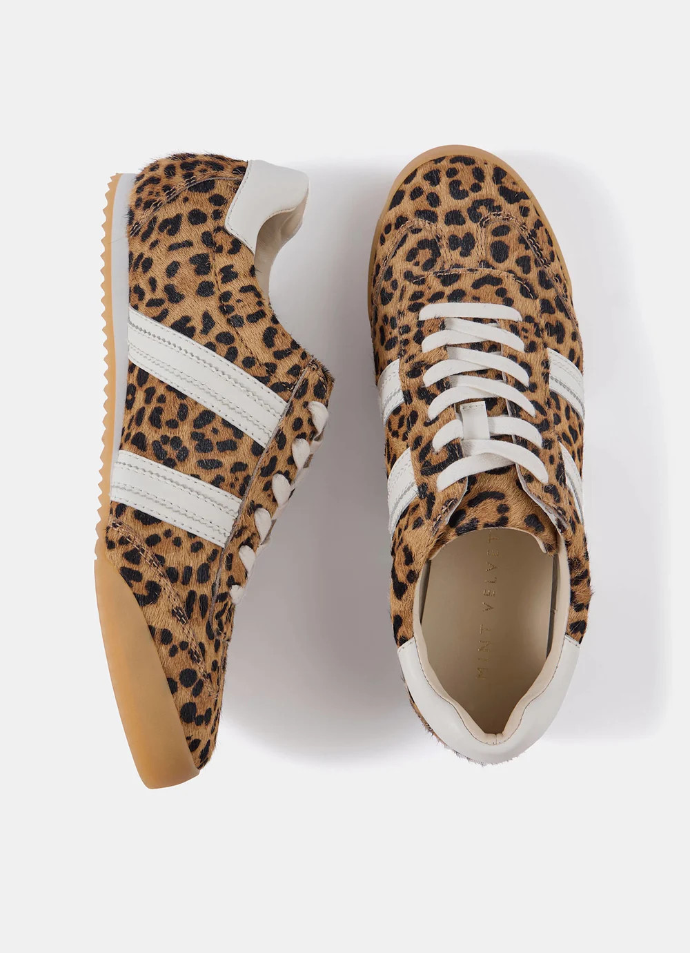 Nelle Leopard Print Textured Trainers | Mint Velvet